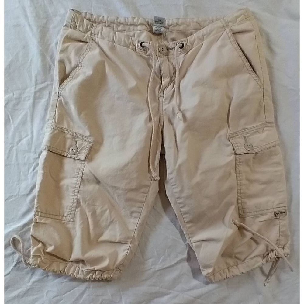 PrAna Womens Size 4 Tan Capri Drawstring Cargo Pants